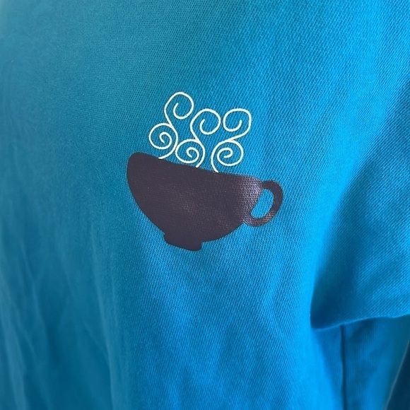 Crown & Ivy I Need A Hot Toddy Raw Hem Sweatshirt Top Blue Size Large - Picture 5 of 9